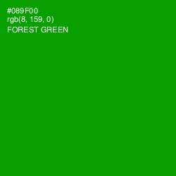 #089F00 - Forest Green Color Image