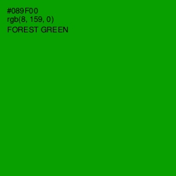 #089F00 - Forest Green Color Image