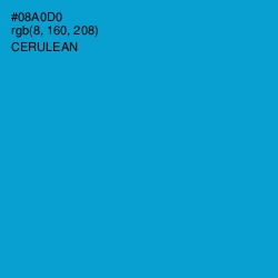 #08A0D0 - Cerulean Color Image