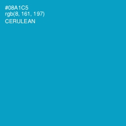 #08A1C5 - Cerulean Color Image