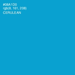 #08A1D0 - Cerulean Color Image