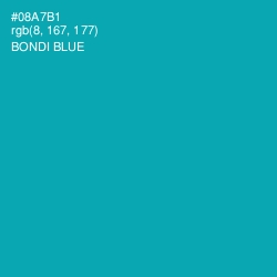 #08A7B1 - Bondi Blue Color Image