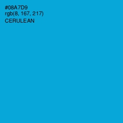 #08A7D9 - Cerulean Color Image