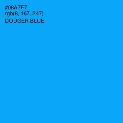 #08A7F7 - Dodger Blue Color Image