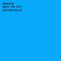 #08A8FB - Dodger Blue Color Image