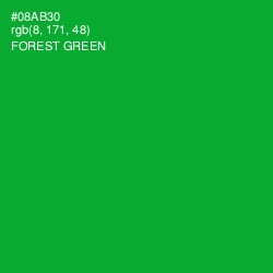 #08AB30 - Forest Green Color Image
