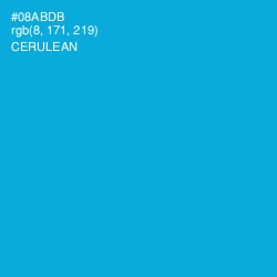 #08ABDB - Cerulean Color Image