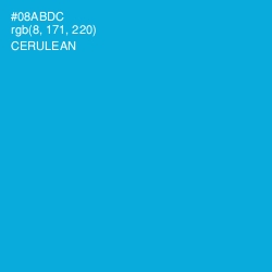 #08ABDC - Cerulean Color Image