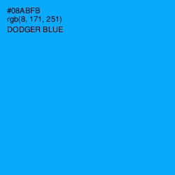 #08ABFB - Dodger Blue Color Image