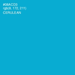 #08ACD3 - Cerulean Color Image