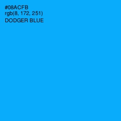 #08ACFB - Dodger Blue Color Image