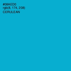#08AED0 - Cerulean Color Image