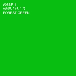 #08BF11 - Forest Green Color Image