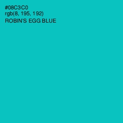 #08C3C0 - Robin's Egg Blue Color Image