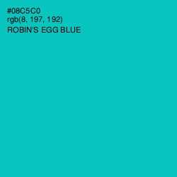 #08C5C0 - Robin's Egg Blue Color Image
