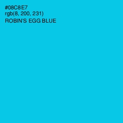 #08C8E7 - Robin's Egg Blue Color Image