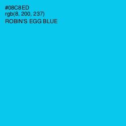 #08C8ED - Robin's Egg Blue Color Image