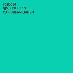 #08D0B1 - Caribbean Green Color Image