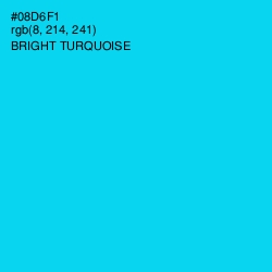 #08D6F1 - Bright Turquoise Color Image