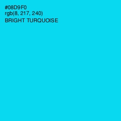 #08D9F0 - Bright Turquoise Color Image
