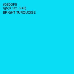 #08DDF5 - Bright Turquoise Color Image