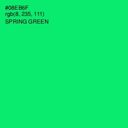 #08EB6F - Spring Green Color Image