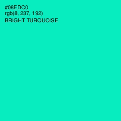#08EDC0 - Bright Turquoise Color Image