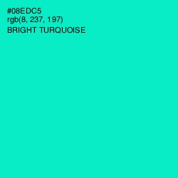 #08EDC5 - Bright Turquoise Color Image