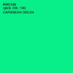 #08EE88 - Caribbean Green Color Image