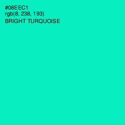 #08EEC1 - Bright Turquoise Color Image
