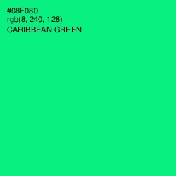 #08F080 - Caribbean Green Color Image