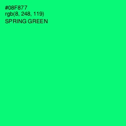 #08F877 - Spring Green Color Image