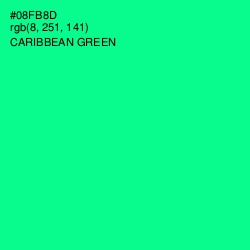 #08FB8D - Caribbean Green Color Image