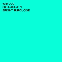 #08FDD9 - Bright Turquoise Color Image