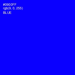 #0900FF - Blue Color Image