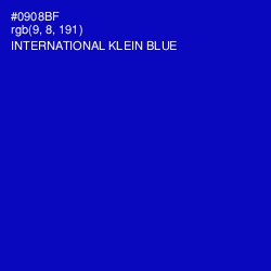 #0908BF - International Klein Blue Color Image