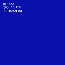 #0911AA - Ultramarine Color Image