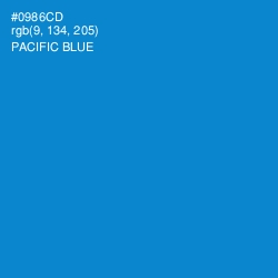 #0986CD - Pacific Blue Color Image
