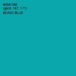 #09A7AB - Bondi Blue Color Image