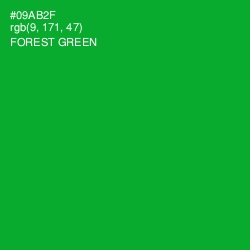 #09AB2F - Forest Green Color Image