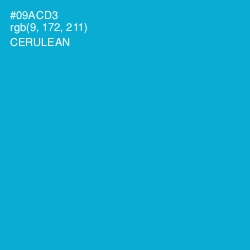 #09ACD3 - Cerulean Color Image