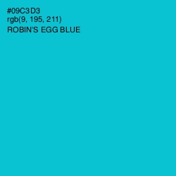 #09C3D3 - Robin's Egg Blue Color Image