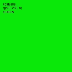 #09E808 - Green Color Image