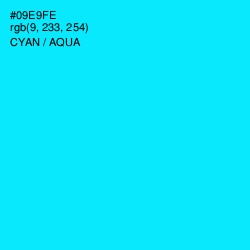 #09E9FE - Cyan / Aqua Color Image