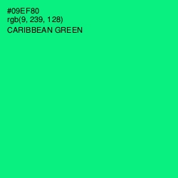 #09EF80 - Caribbean Green Color Image