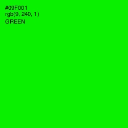 #09F001 - Green Color Image