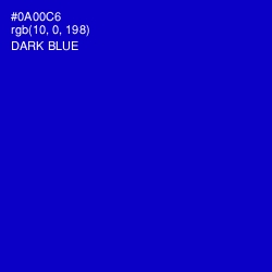 #0A00C6 - Dark Blue Color Image