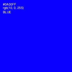 #0A00FF - Blue Color Image