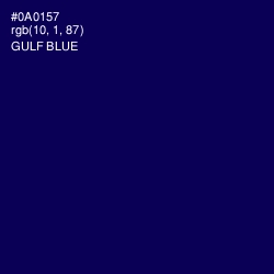 #0A0157 - Gulf Blue Color Image