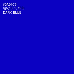 #0A01C3 - Dark Blue Color Image